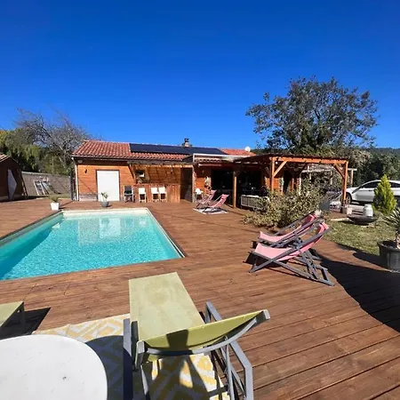 Maison En Bois , Plein Pieds,piscine Privative Лавлане